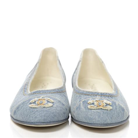 chanel denim ballerinas